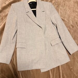 Zara Women's Light Gray Suit Jacket